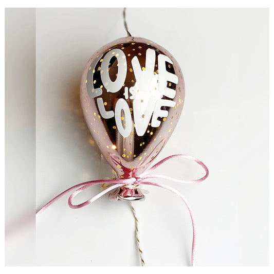 LOVE IS LOVE-Pink Glass Ballon