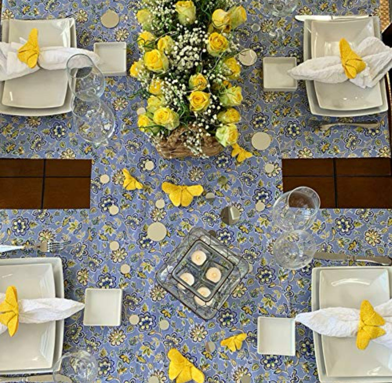 Delicate Yellow Origami Butterfly Napkin Rings - Set of 4