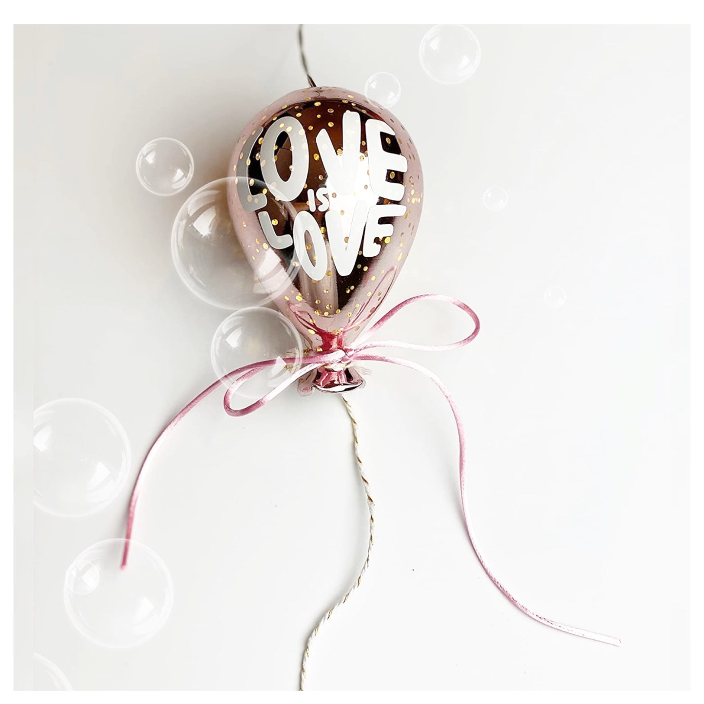 LOVE IS LOVE-Pink Glass Ballon