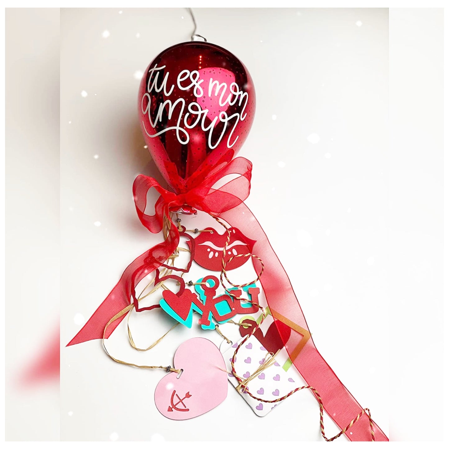 Tu Es Mon Amour! - Red Glass Ballon