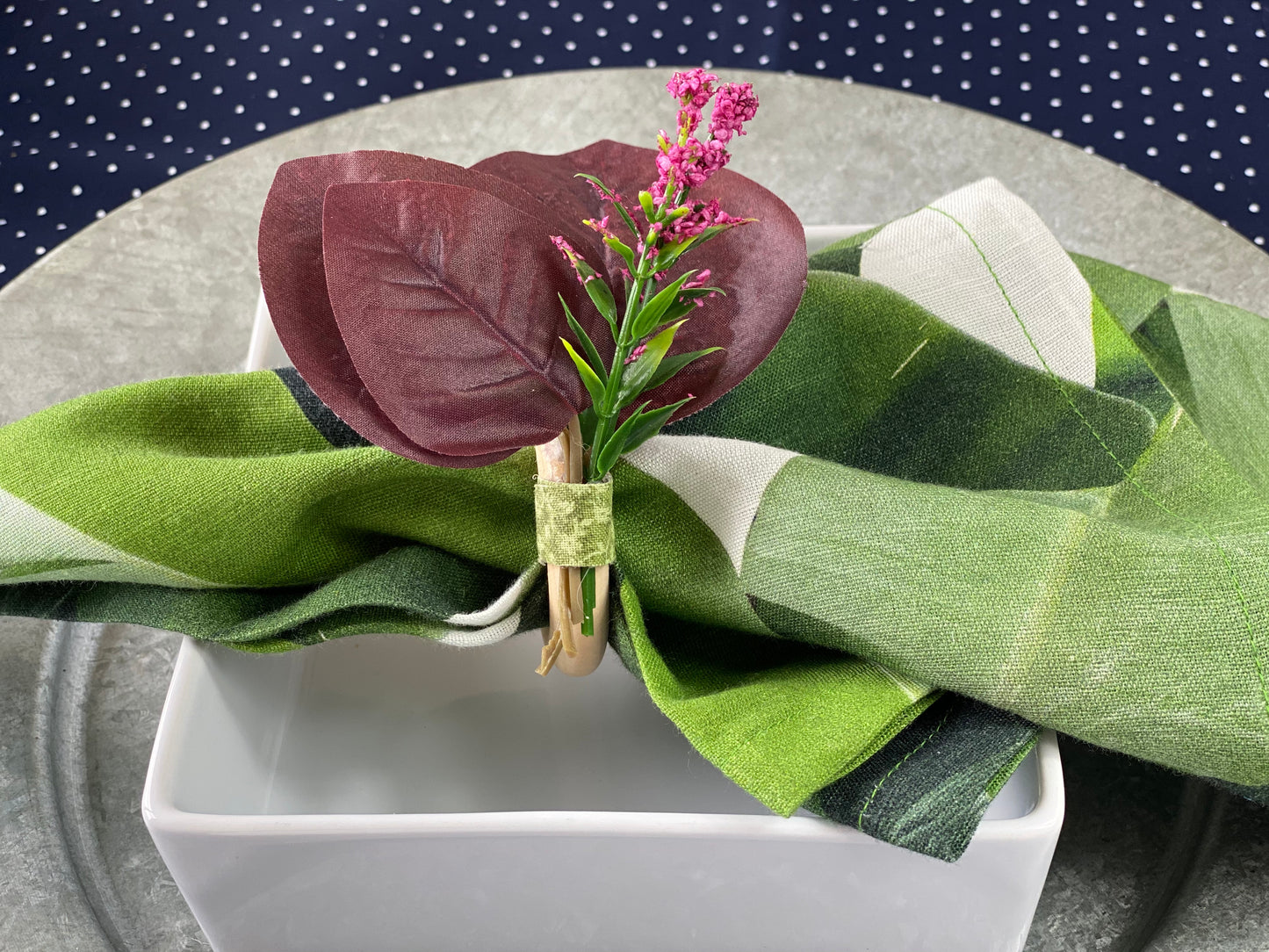 Nice Pink Blossom Napkin Rings - Set of 4