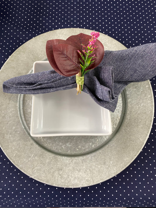 Nice Pink Blossom Napkin Rings - Set of 4