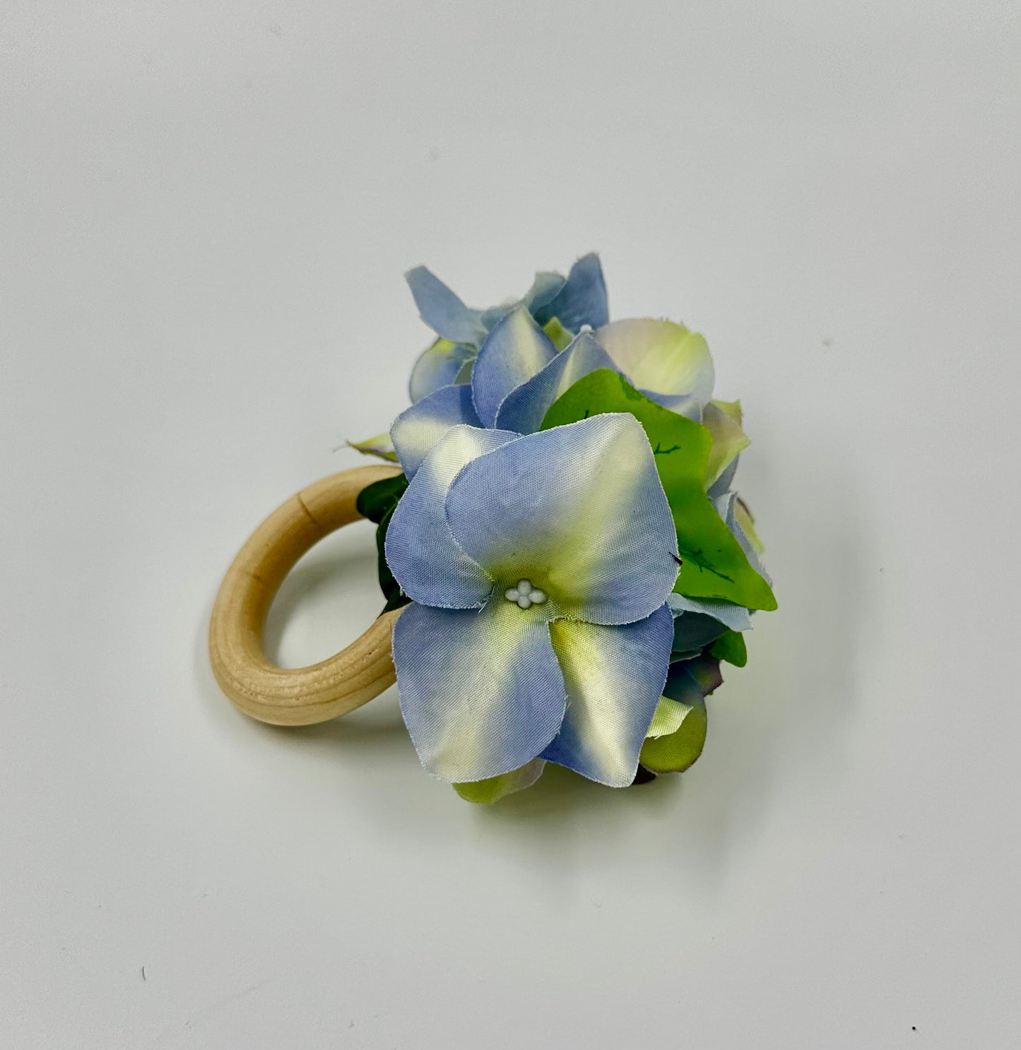 Springtime Blue Floral Napkin Rings - Set of 4