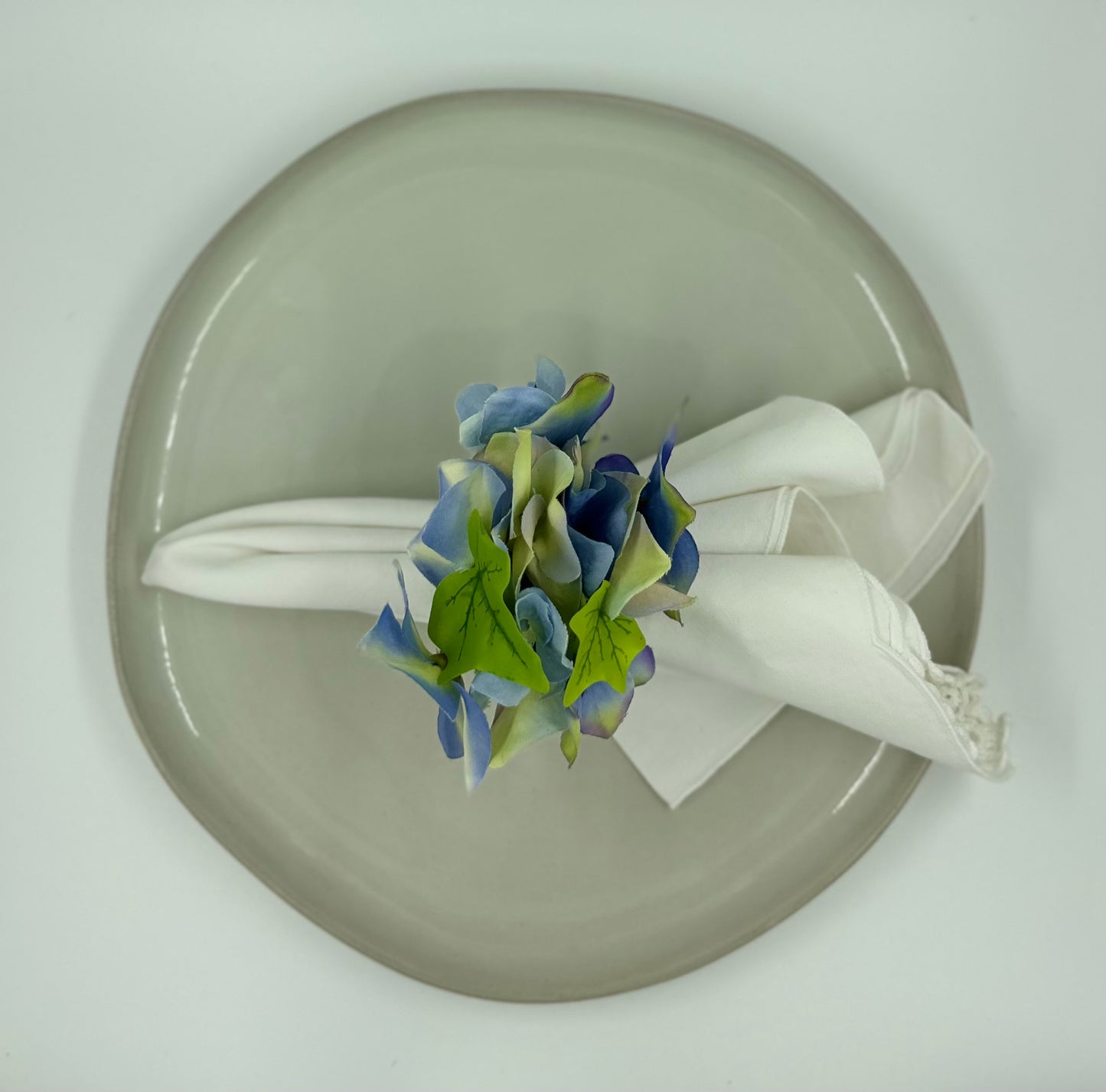 Springtime Blue Floral Napkin Rings - Set of 4