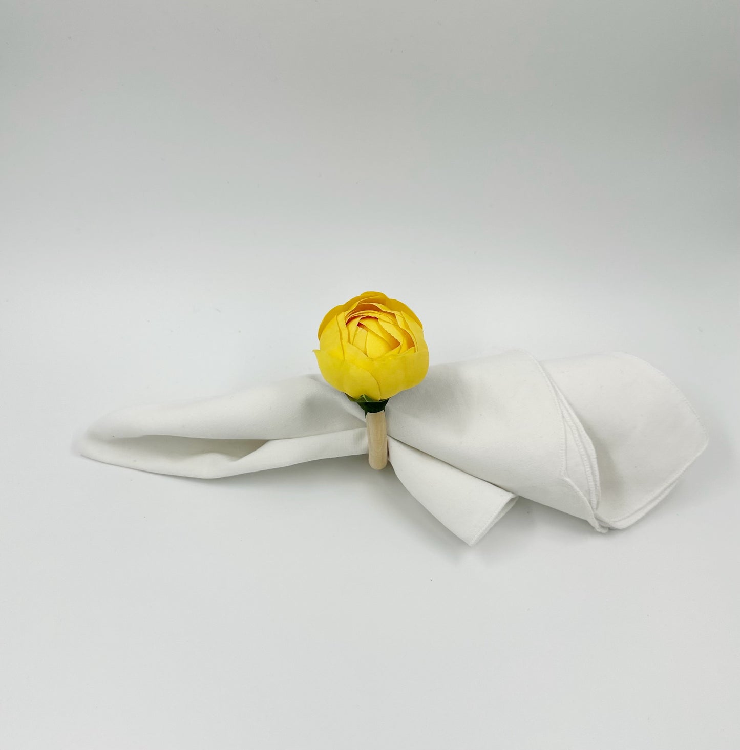 Spring Bloom Yellow Bud Napkin Rings - Set of 4