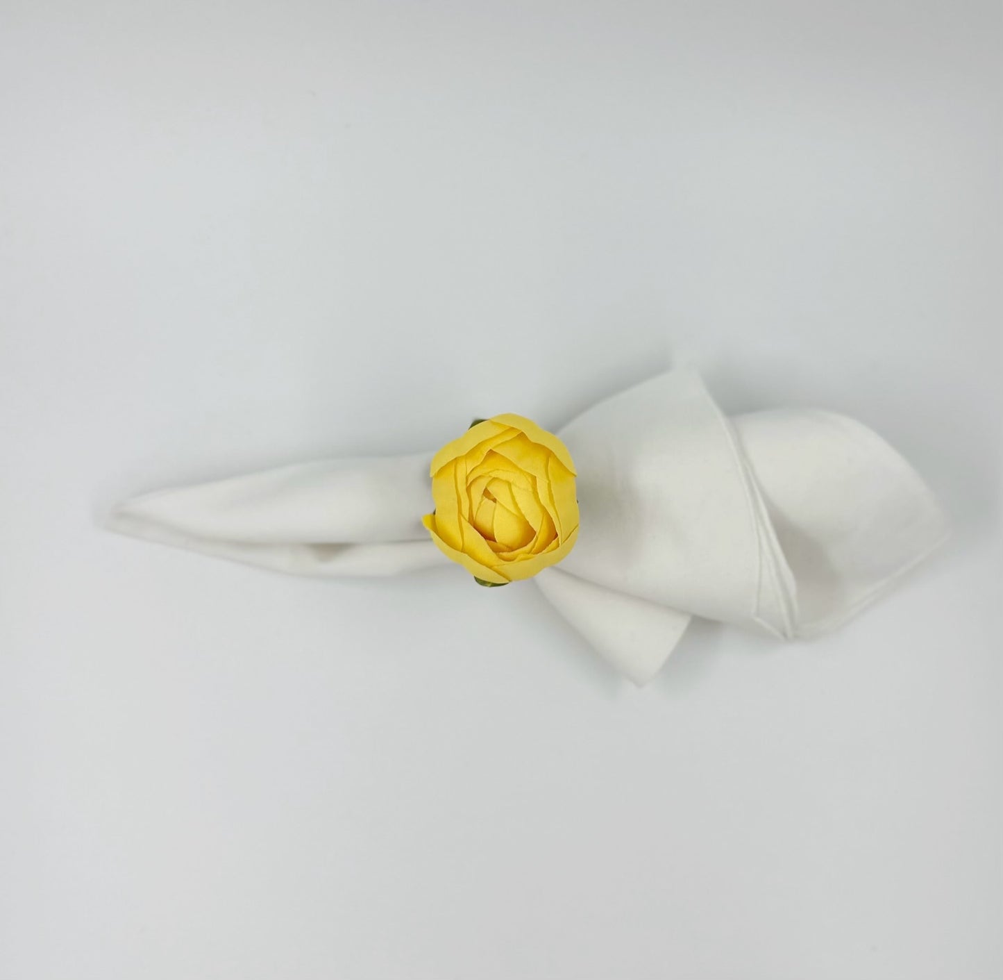 Spring Bloom Yellow Bud Napkin Rings - Set of 4