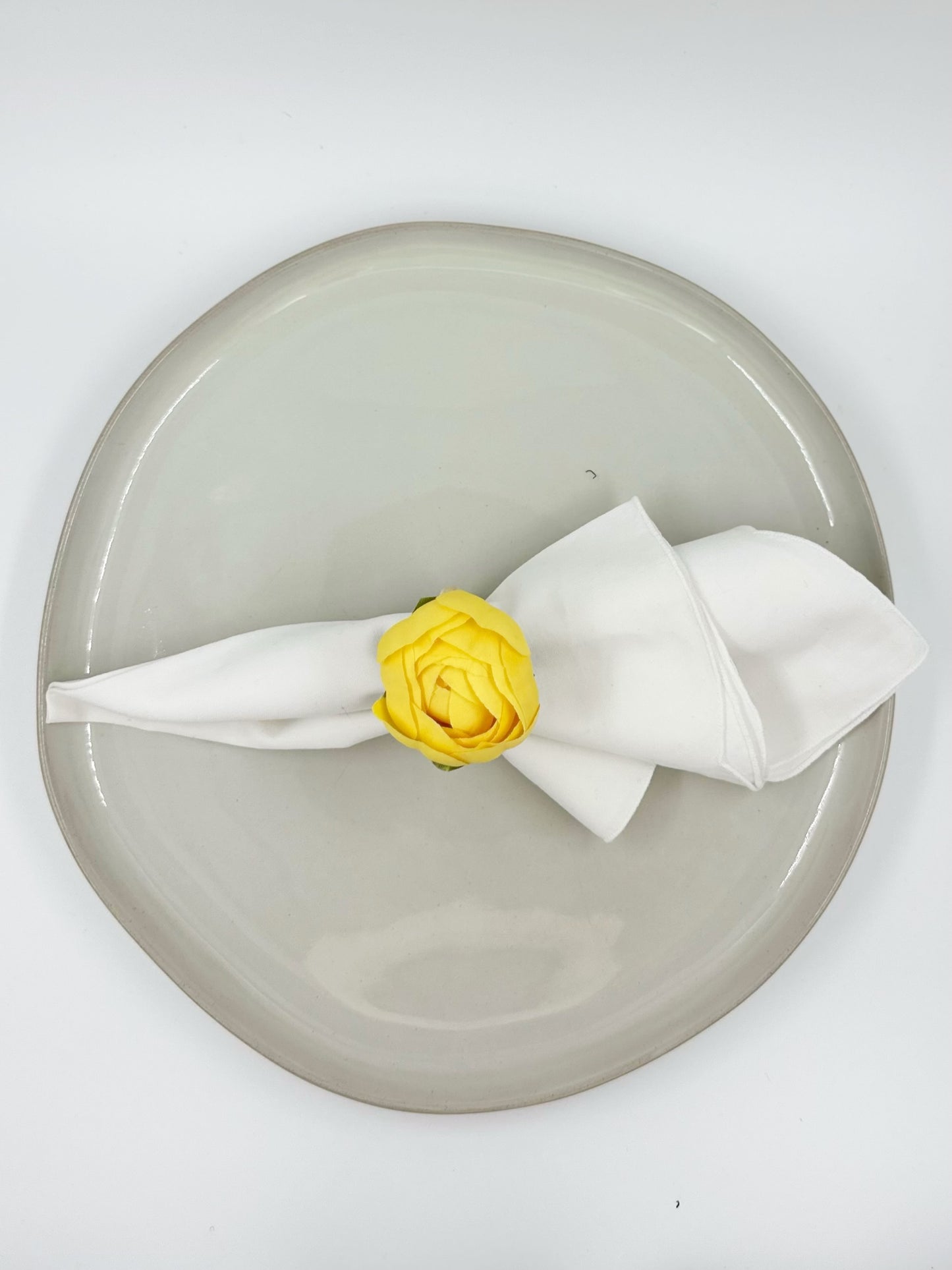 Spring Bloom Yellow Bud Napkin Rings - Set of 4