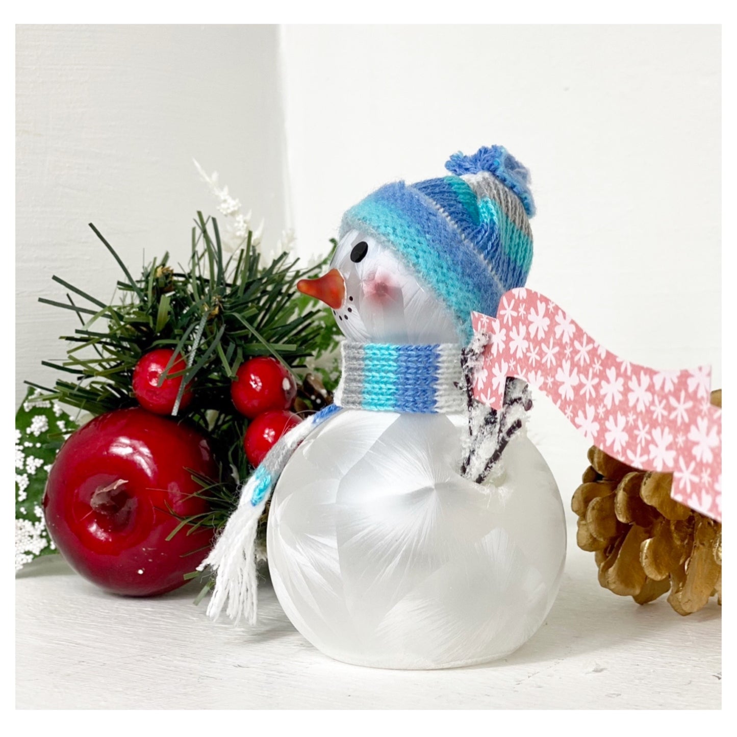 Enchanting Trio Of Crystal Petit Snowmen - Set of 3