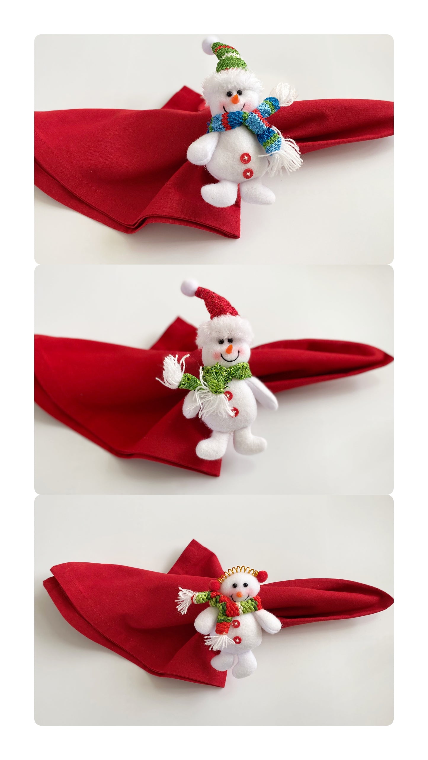 •	Joyful Snowman Napkin Rings