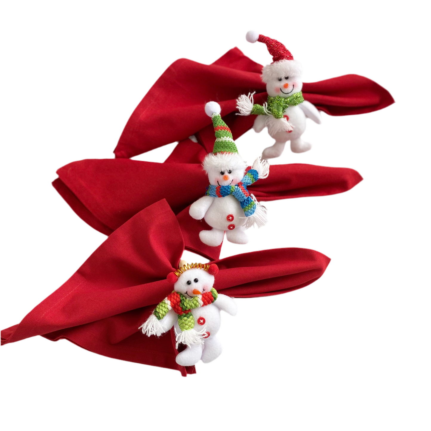 •	Joyful Snowman Napkin Rings