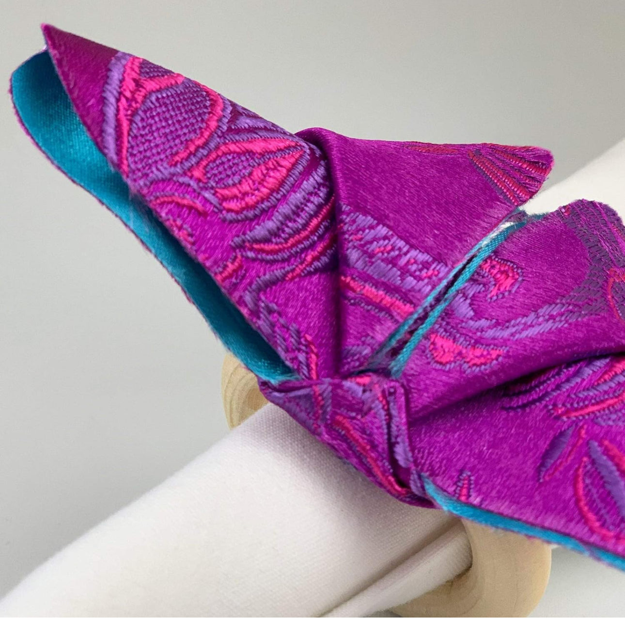 Oriental Elegance: Handmade Origami Butterfly Napkin Rings - Set of 4