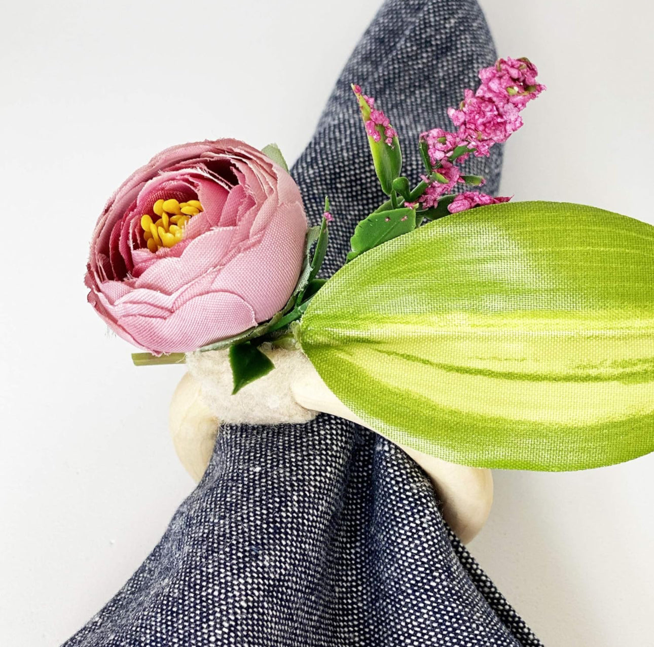 Rose Gradient Floral Napkin Rings - Set of 4