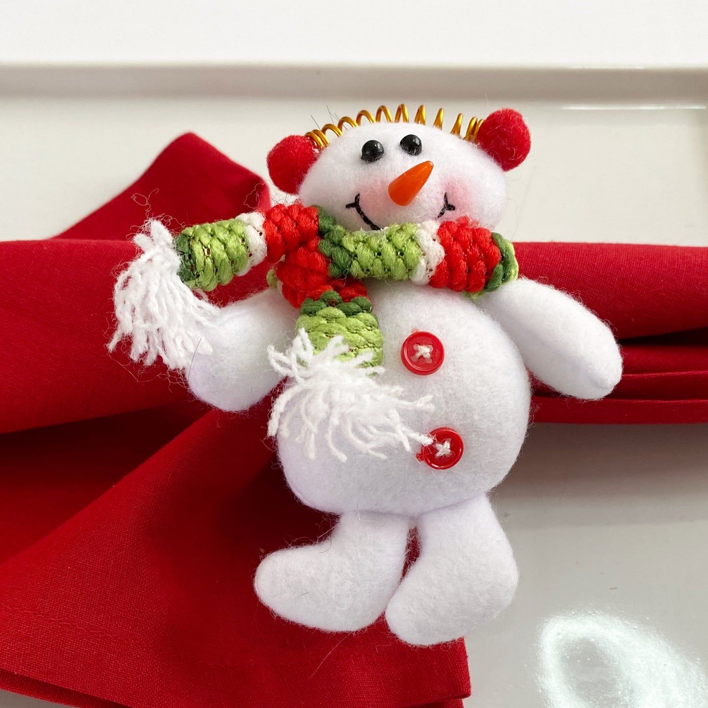 •	Joyful Snowman Napkin Rings