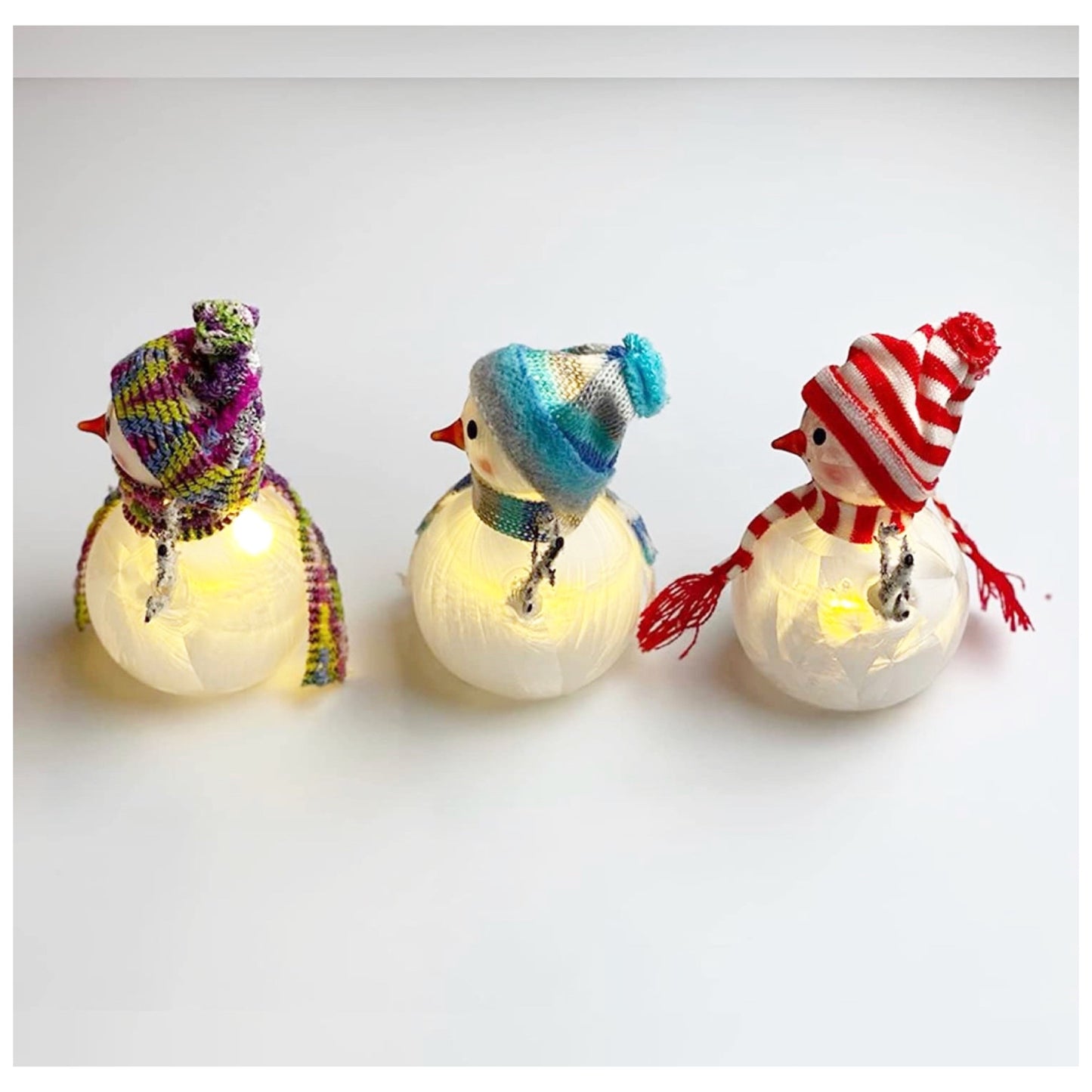 Enchanting Trio Of Crystal Petit Snowmen - Set of 3