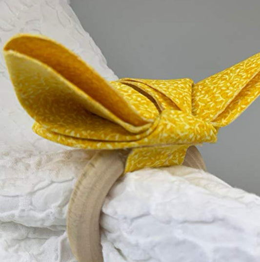 Delicate Yellow Origami Butterfly Napkin Rings - Set of 4