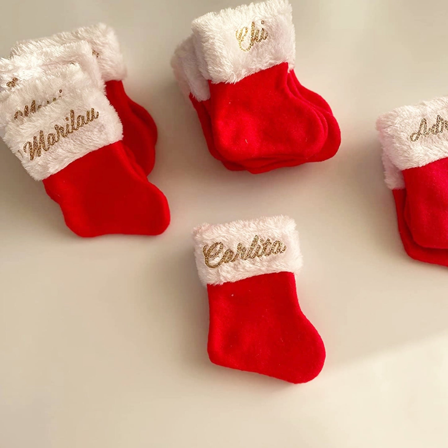 Charming Family Name Christmas Boots-Set of 4