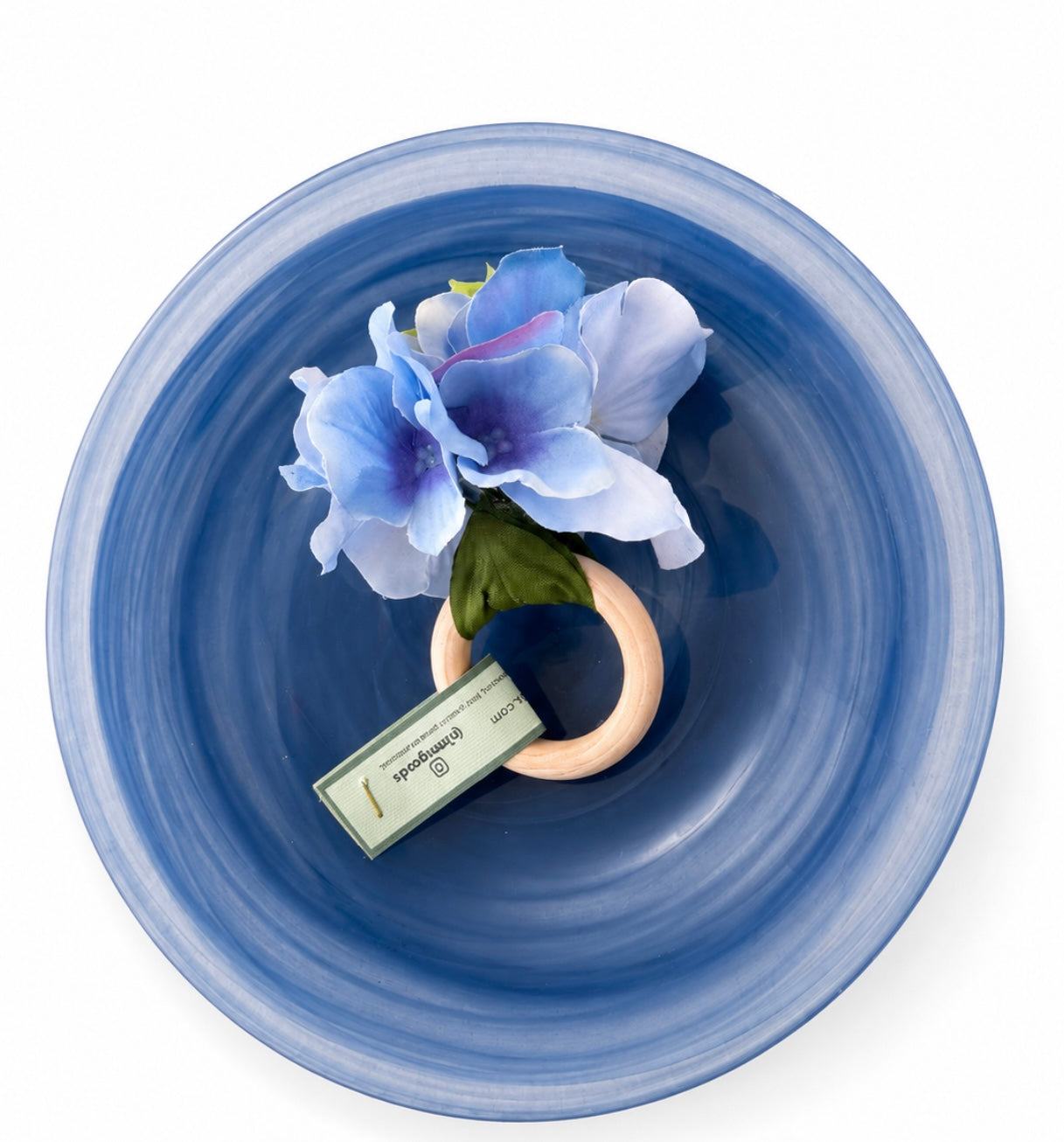 The Springtime Blue Floral Napkin Rings - Set of 4