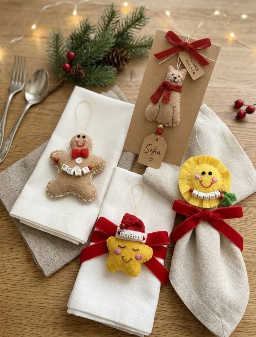 Handmade Felt Christmas Ornaments – Little Keepsakes Made with Love ❤