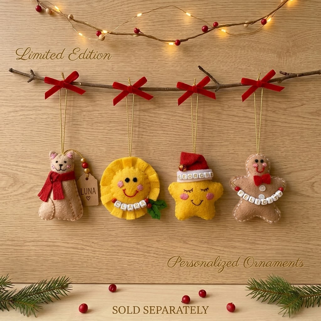 Handmade Felt Christmas Ornaments – Little Keepsakes Made with Love ❤