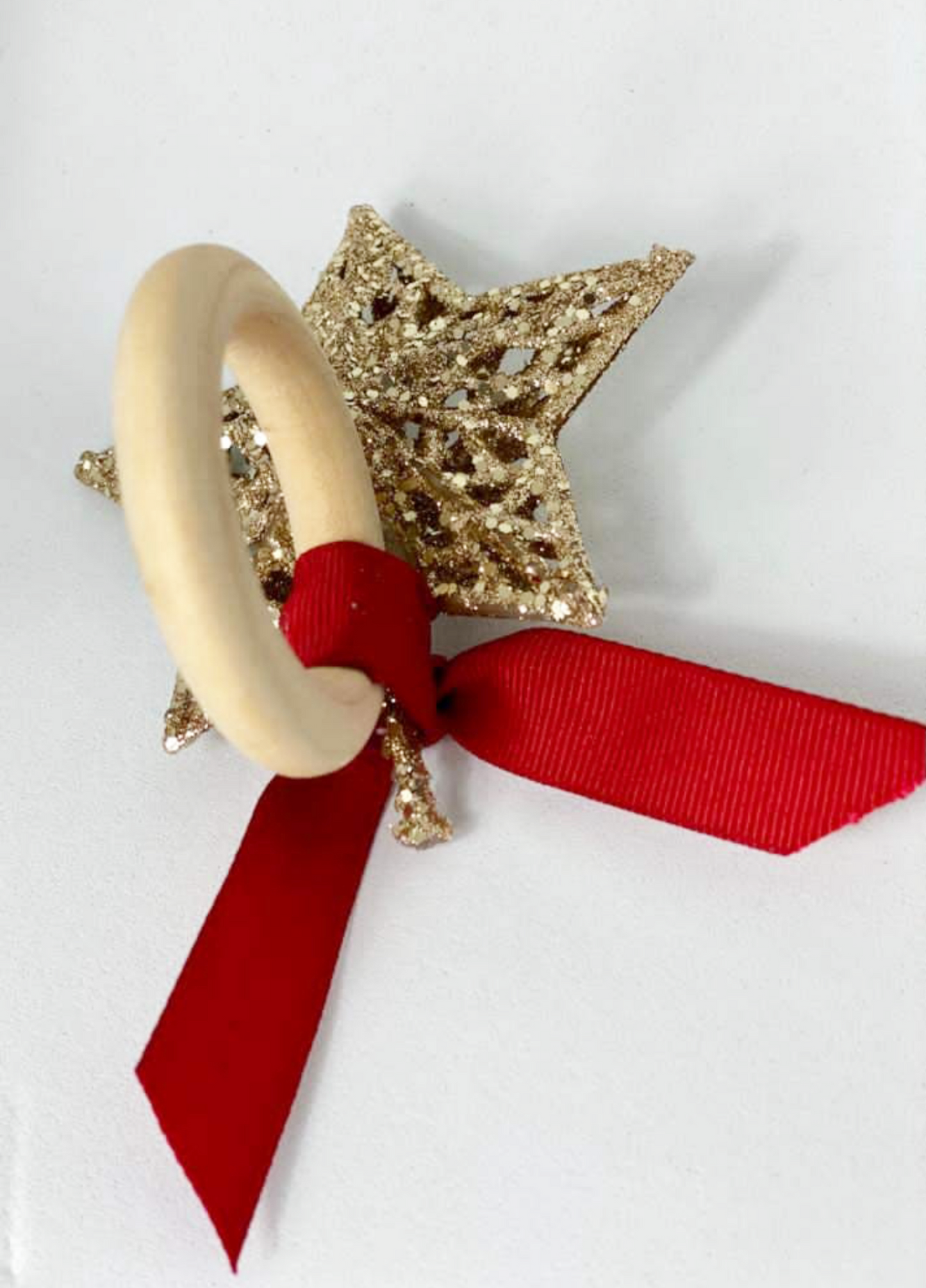 Festive Joy Golden Star Napkin Rings - Set of 4