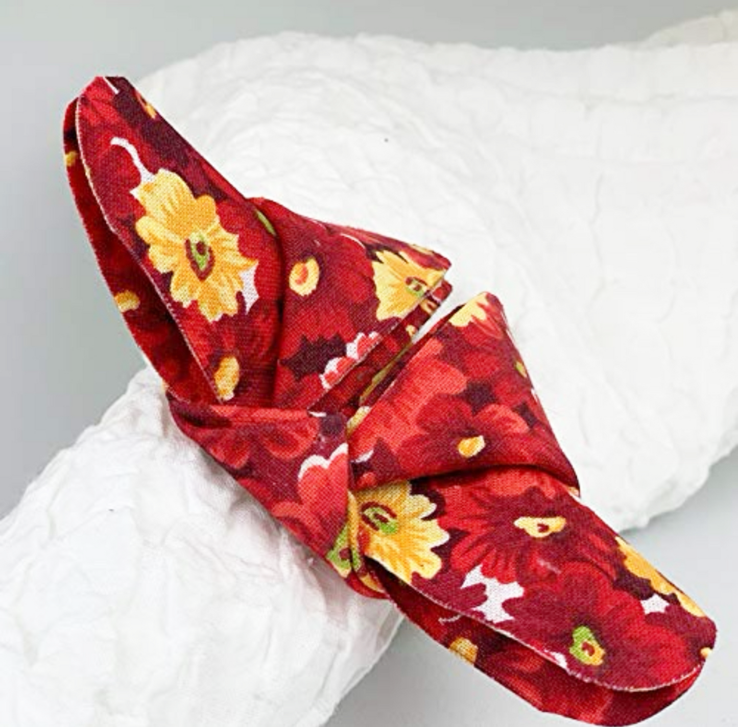 Origami Butterfly Blossom Napkin Rings - Set of 4/Red