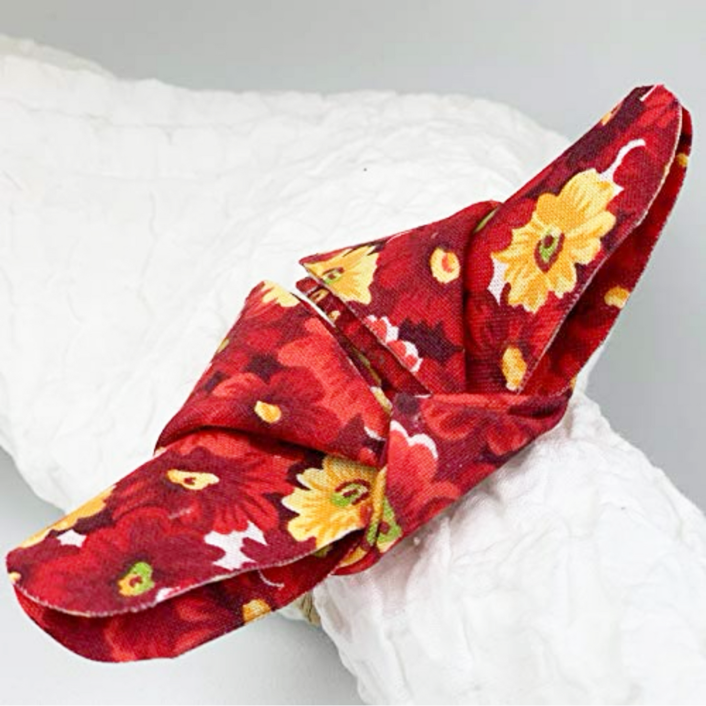 Origami Butterfly Blossom Napkin Rings - Set of 4/Red