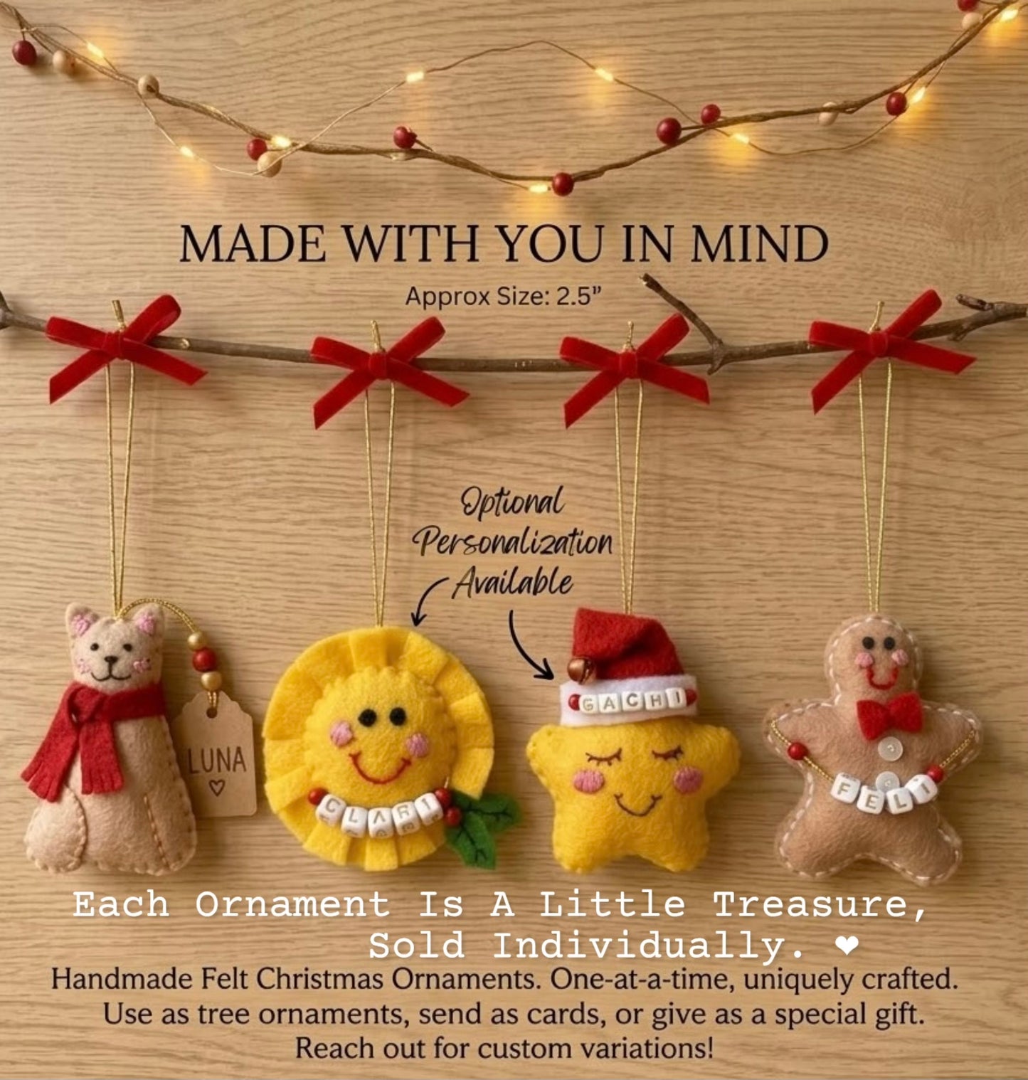 Handmade Felt Christmas Ornaments – Little Keepsakes Made with Love ❤