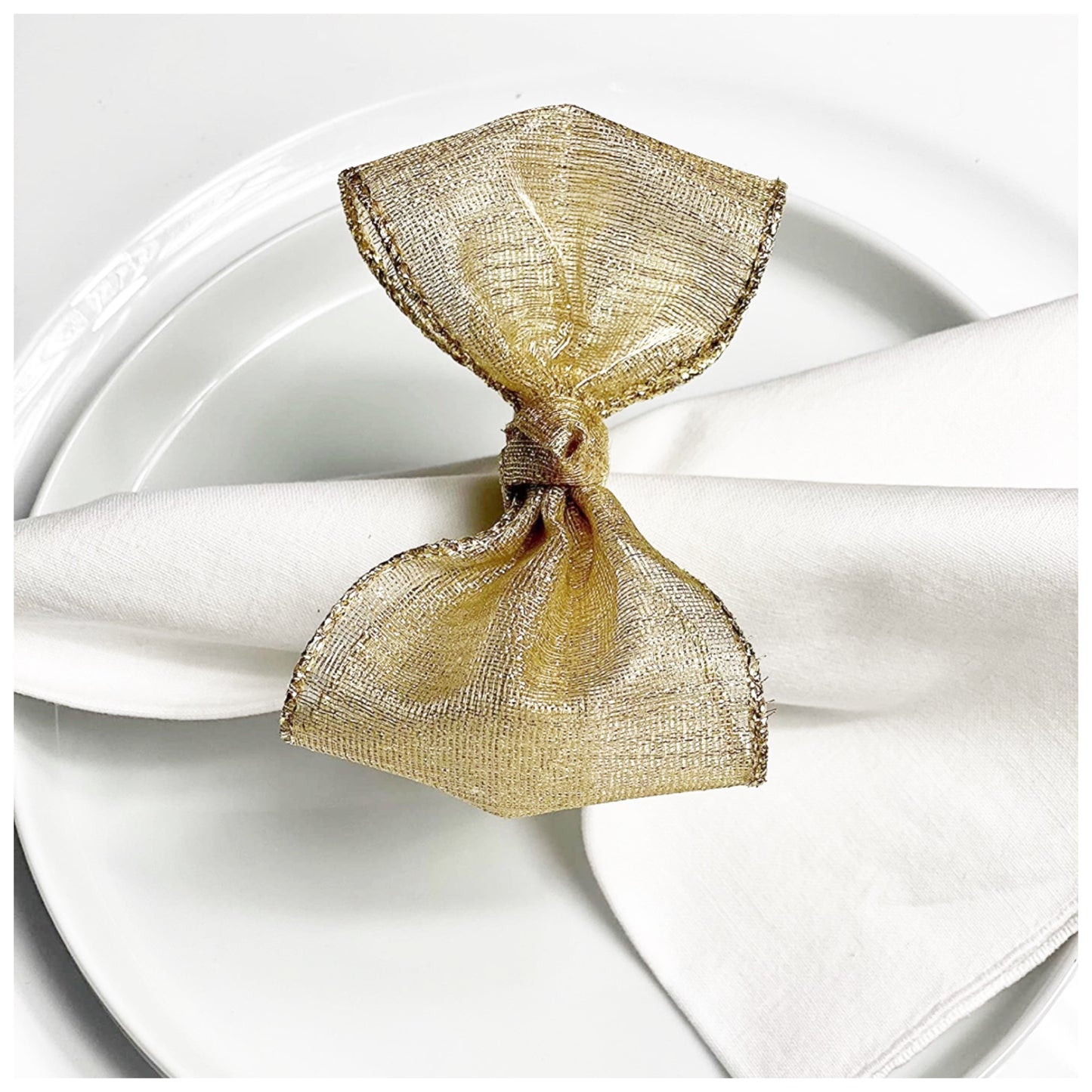 Charming Golden Bow Twist-Set of 4