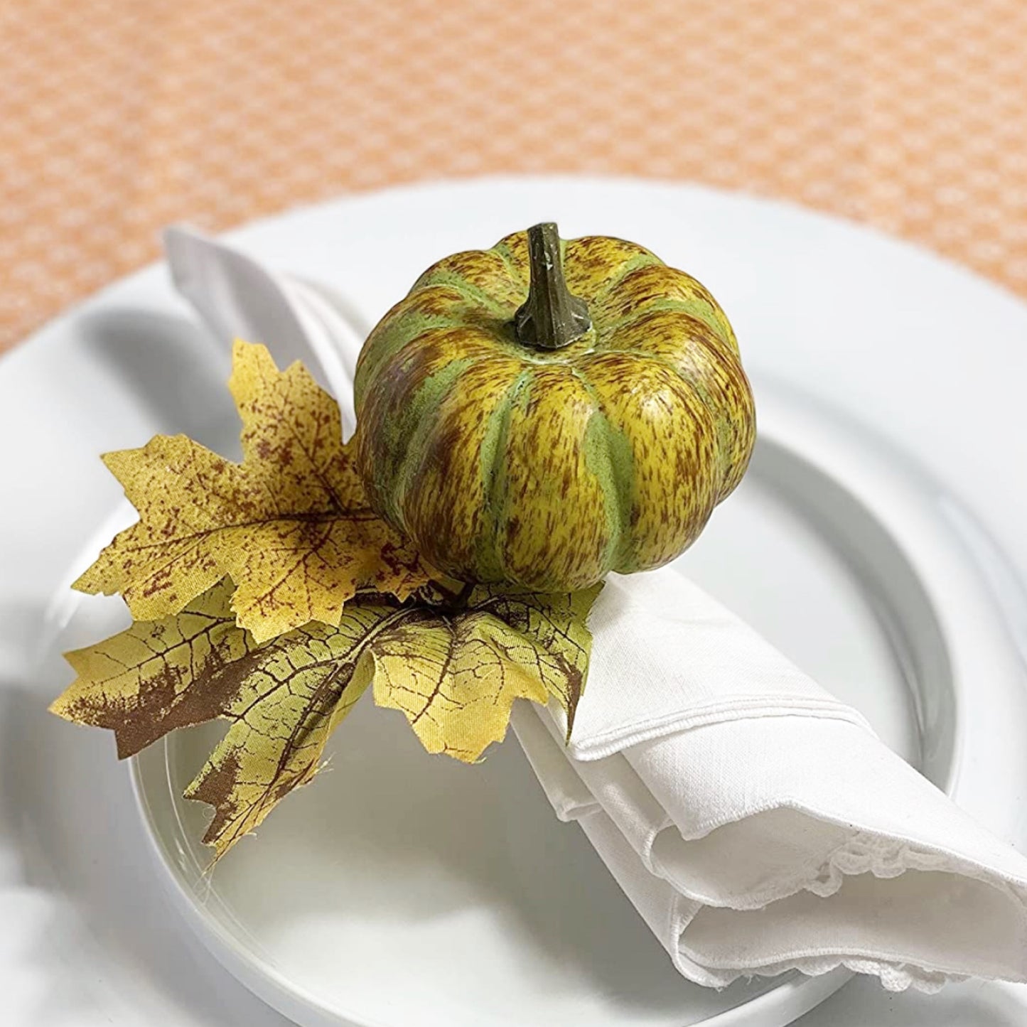 Pumpkin with leaves-Set of 4